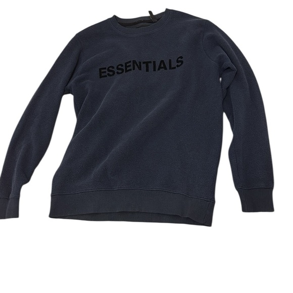 Fear of God Essentials blue ribbed Sweatshirt Sz Large - Picture 16 of 16